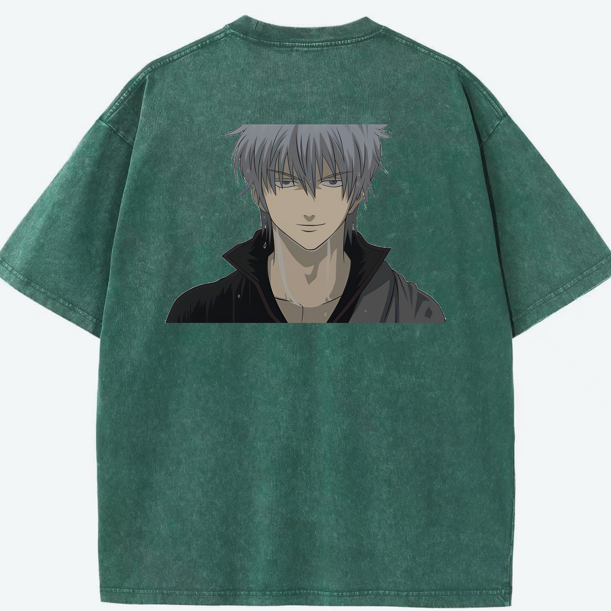 （画像用） ぎんたま 坂田銀時（さかたぎんとき） 神楽 志村新八（しむら しんぱち） GINTAMA Sakata Gintoki Kagura Shimura Shinpachi 綿100% ヴィンテージ風 半袖Tシャツ（背面プリント）